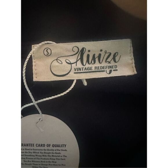 Women's navy blue size small Dress Vintage Ruffle Cocktail Pencil Knee Dress - Picture 7 of 9
